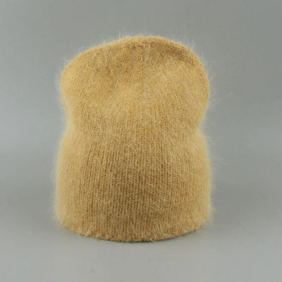 Rudens ziemas cepure sievietēm 70% truša kažokādas ziemas cepures modes siltas trikotāžas cepures sieviešu cietas pieaugušo galvas vāciņi