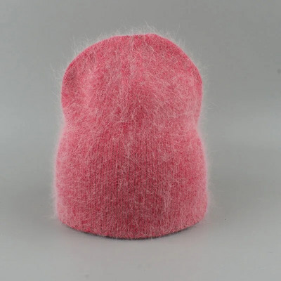 Rudens ziemas cepure sievietēm 70% truša kažokādas ziemas cepures modes siltas trikotāžas cepures sieviešu cietas pieaugušo galvas vāciņi