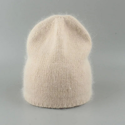 Rudens ziemas cepure sievietēm 70% truša kažokādas ziemas cepures modes siltas trikotāžas cepures sieviešu cietas pieaugušo galvas vāciņi