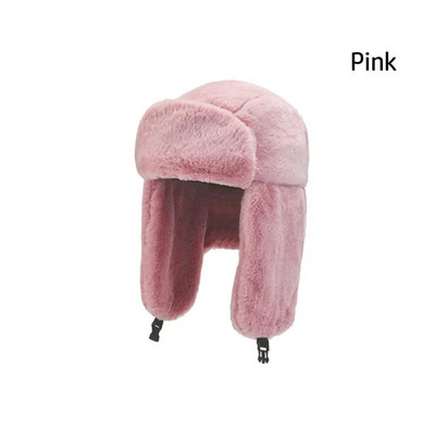 Stora pliušinė bombonešio skrybėlė vyrams Moterų Rusiška Ushanka Sniego kepuraitė Ausų atvartas Gaubtas Žiemos Šiltas Trapper Kepurės Neperpučiamos Vėjui išlaikyti Šilumą Kepuraitės