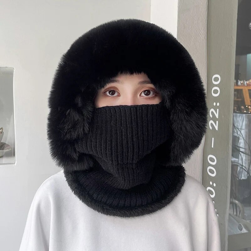 CHRLCK Ziemas Jauna Twist Svītraina Trikotāžas Cepures Šalle Unisex Samts Viengabala siltas pupiņas Sieviešu ausu Kakla aizsardzība Vilnas cepures