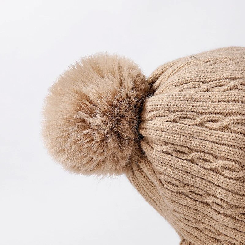 CHRLCK Ziemas Jauna Twist Svītraina Trikotāžas Cepures Šalle Unisex Samts Viengabala siltas pupiņas Sieviešu ausu Kakla aizsardzība Vilnas cepures