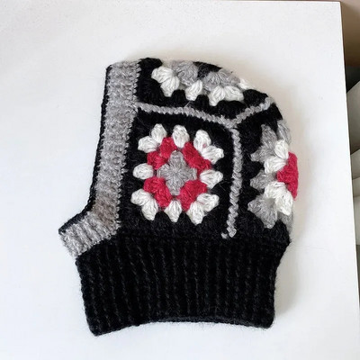 Ar rokām darinātas tamborētas balaklavas cepures sievietēm rudens un ziemas vilnas trikotāžas džemperīši cepures kakla sildītājs sieviešu cepures ar kapuci