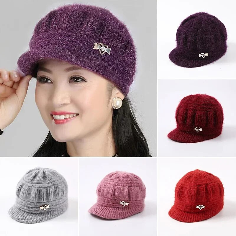 Super Silta Mātes Cepure Ziemas Vilnas Cepurīte 2023 Sieviešu Trušu Kažokādas Aizsargi Beretes Cepures Biezinātas Plīša Krāsotājas Cepures Mīkstas Sieviešu cepures