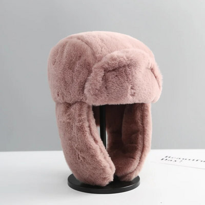 2023 m. moteriška kepurė Žieminė kepurė Ushanka kepurė moterims stora šalta kepurė Šilta kepurė nuo vėjo apsauganti kepurė Šilta kepurė Pilotinė kepurė su auskarais