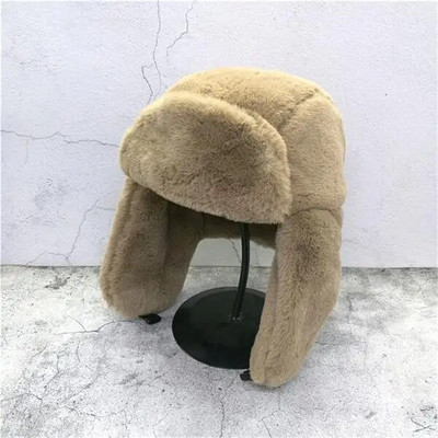 2023 m. moteriška kepurė Žieminė kepurė Ushanka kepurė moterims stora šalta kepurė Šilta kepurė nuo vėjo apsauganti kepurė Šilta kepurė Pilotinė kepurė su auskarais