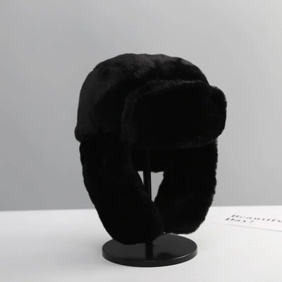 2023 m. moteriška kepurė Žieminė kepurė Ushanka kepurė moterims stora šalta kepurė Šilta kepurė nuo vėjo apsauganti kepurė Šilta kepurė Pilotinė kepurė su auskarais