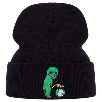 Unisex Alien Ebroidery Beanies Φθινοπωρινό Χειμώνα ζεστό καπέλο Hip Cap Beanie καπέλο καπέλο για γυναίκες άνδρες