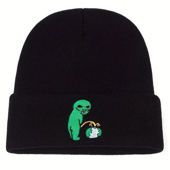 Unisex Alien Ebroidery Beanies Φθινοπωρινό Χειμώνα ζεστό καπέλο Hip Cap Beanie καπέλο καπέλο για γυναίκες άνδρες