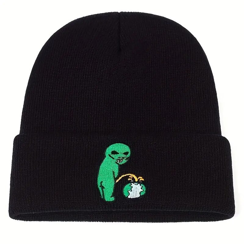 Unisex Alien Izšūšanas Beanes Rudens Ziemas Silta Cepure Hip Cap Beanie Cepures Cepures sievietēm Vīriešiem