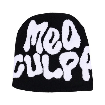 Beanie Pălărie de iarnă pentru femei Bărbați Băieți Fete Y2k Mea Culpa Pălării calde Unisex Toamnă tricotate Beanies Cap Fashion Hip Hop Cold Caps