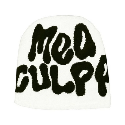 Beanie Pălărie de iarnă pentru femei Bărbați Băieți Fete Y2k Mea Culpa Pălării calde Unisex Toamnă tricotate Beanies Cap Fashion Hip Hop Cold Caps