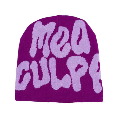 Beanie Pălărie de iarnă pentru femei Bărbați Băieți Fete Y2k Mea Culpa Pălării calde Unisex Toamnă tricotate Beanies Cap Fashion Hip Hop Cold Caps