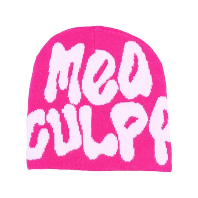 Beanie Pălărie de iarnă pentru femei Bărbați Băieți Fete Y2k Mea Culpa Pălării calde Unisex Toamnă tricotate Beanies Cap Fashion Hip Hop Cold Caps