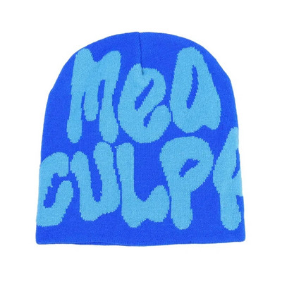 Beanie Pălărie de iarnă pentru femei Bărbați Băieți Fete Y2k Mea Culpa Pălării calde Unisex Toamnă tricotate Beanies Cap Fashion Hip Hop Cold Caps