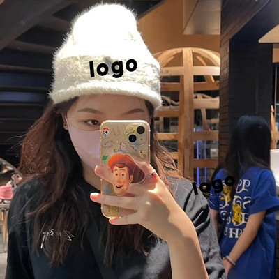 2022. aasta Angoora jänese karusnahast talvemüts naistele Kootud kohev nokamüts Naistele Moodsad soojad plüüsist pealuud naiste paksud fliisist mütsid