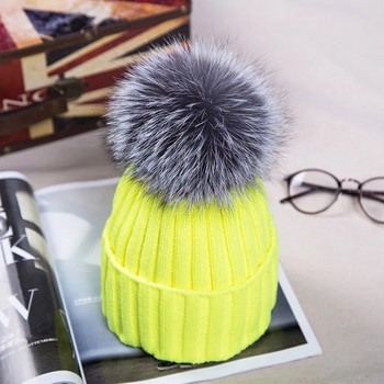 WZCX Thicken Stripe Girl Pompom καπέλο Keep Warm Μόδα Νέο Υπαίθριο μονόχρωμο ψεύτικο γούνινο casual γυναικείο καπέλο Beanie Winter