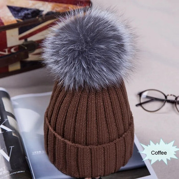 WZCX Thicken Stripe Girl Pompom καπέλο Keep Warm Μόδα Νέο Υπαίθριο μονόχρωμο ψεύτικο γούνινο casual γυναικείο καπέλο Beanie Winter