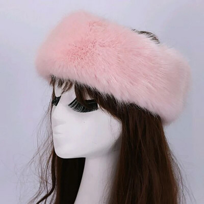 Ziemas sieviešu mode krievu biezas siltas pupiņas Pūkainas viltus mākslīgās kažokādas cepure Tukša cilindriska cepure galvas lakats