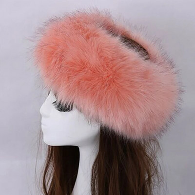 Ziemas sieviešu mode krievu biezas siltas pupiņas Pūkainas viltus mākslīgās kažokādas cepure Tukša cilindriska cepure galvas lakats