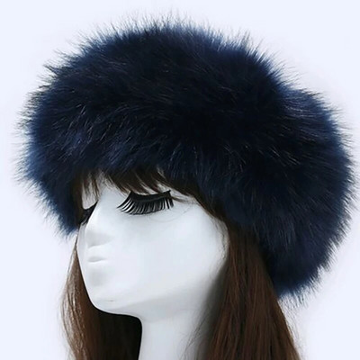 Ziemas sieviešu mode krievu biezas siltas pupiņas Pūkainas viltus mākslīgās kažokādas cepure Tukša cilindriska cepure galvas lakats