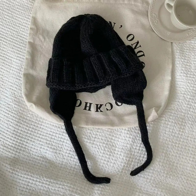 Trikotāžas Beanies Cepures Sievietēm Ziemas Siltas Adījums Balaclava Skullies Cepure āra Sieviešu vēja necaurlaidīga slēpošanas ausu aizsargvāciņi Motora pārsegs