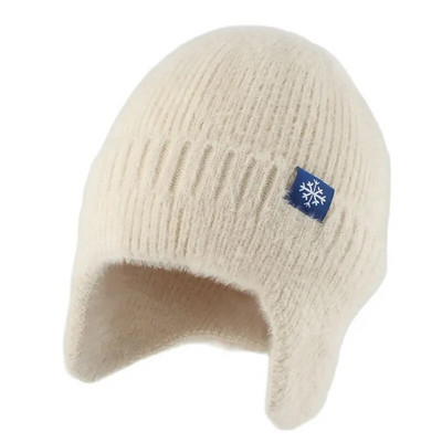 Mīkstas siltas ziemas cepures sievietēm Mākslīgās kažokādas trikotāžas cepure āra ausu aizsardzība plīša beanie pārsegs Fashion Street Hip Hop cepure