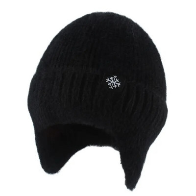 Mīkstas siltas ziemas cepures sievietēm Mākslīgās kažokādas trikotāžas cepure āra ausu aizsardzība plīša beanie pārsegs Fashion Street Hip Hop cepure