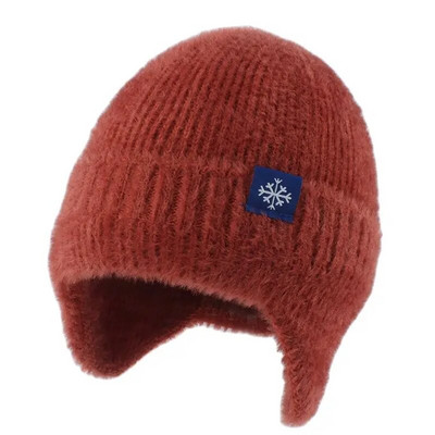 Mīkstas siltas ziemas cepures sievietēm Mākslīgās kažokādas trikotāžas cepure āra ausu aizsardzība plīša beanie pārsegs Fashion Street Hip Hop cepure