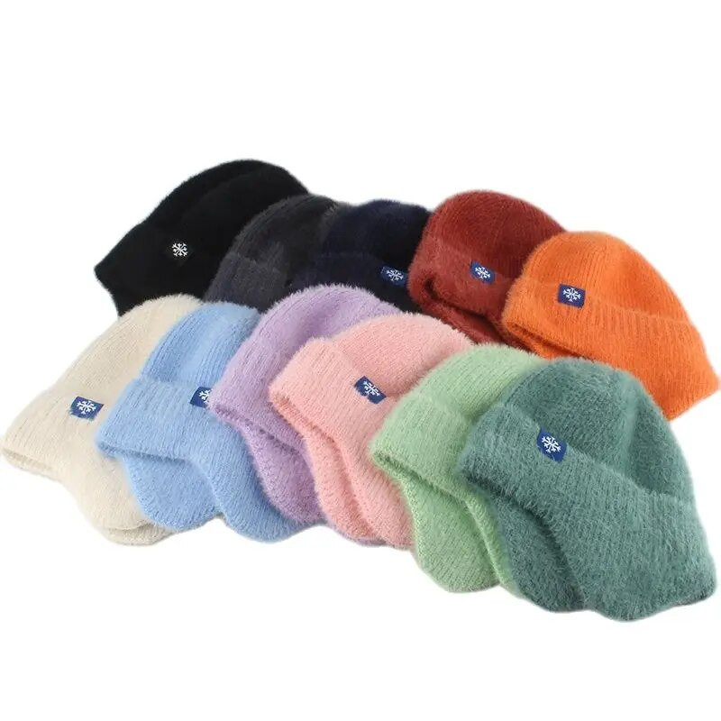 Mīkstas siltas ziemas cepures sievietēm Mākslīgās kažokādas trikotāžas cepure āra ausu aizsardzība plīša beanie pārsegs Fashion Street Hip Hop cepure