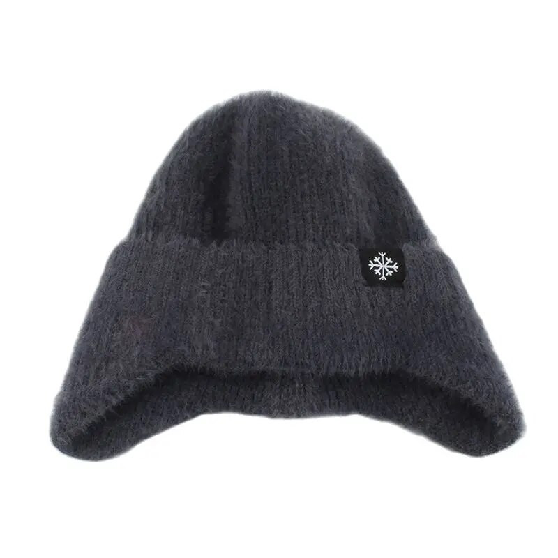 Mīkstas siltas ziemas cepures sievietēm Mākslīgās kažokādas trikotāžas cepure āra ausu aizsardzība plīša beanie pārsegs Fashion Street Hip Hop cepure