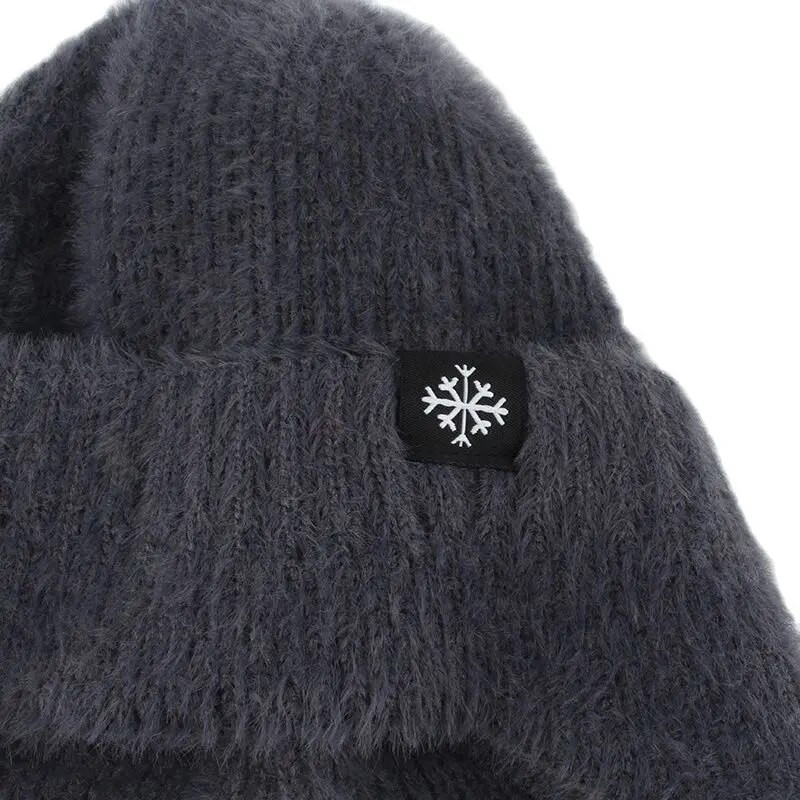 Mīkstas siltas ziemas cepures sievietēm Mākslīgās kažokādas trikotāžas cepure āra ausu aizsardzība plīša beanie pārsegs Fashion Street Hip Hop cepure