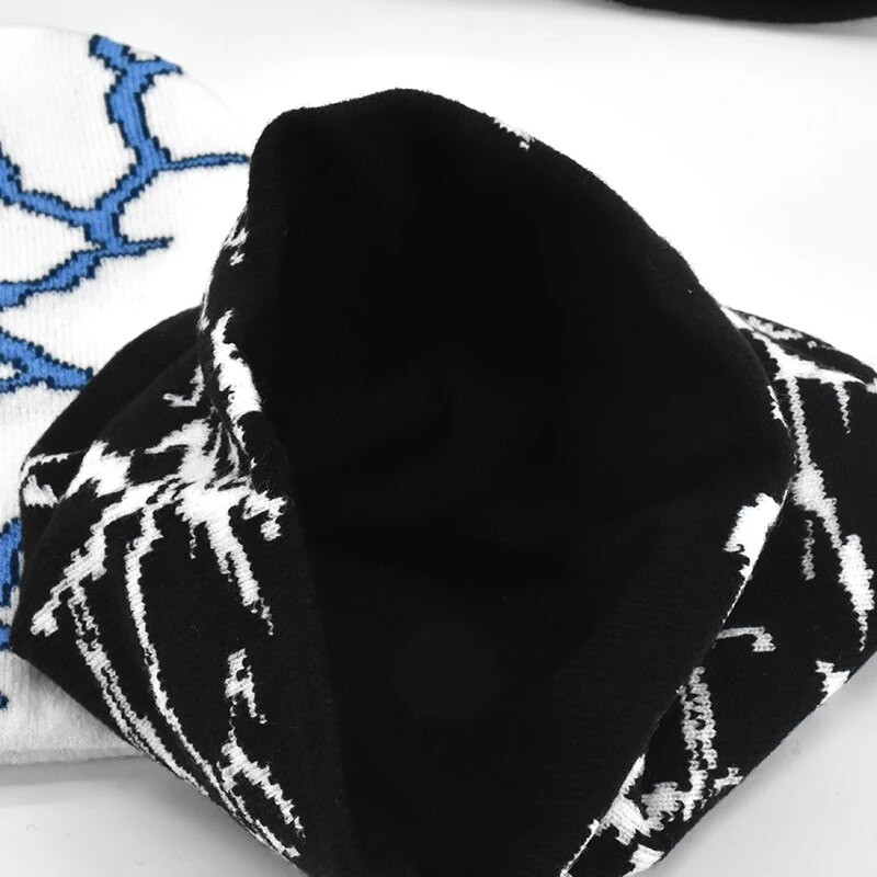 Talvine Harajuku Y2K silmkoeline müts naistele Mood Soe paksud mehed Hip Hop Beanid Müts Skullcap Lühike müts Unisex Basic Cap