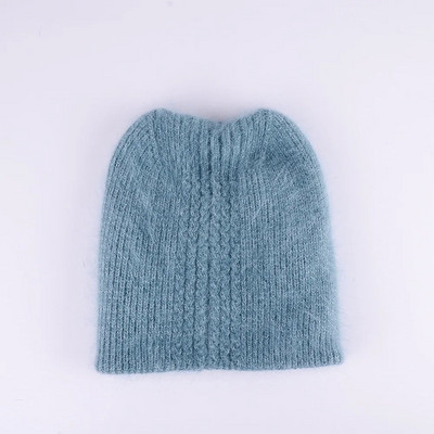 Siltas, jaukas ziemas trikotāžas cepures sievietēm Ikdienišķas Mīkstas Siltas Angolas Truša kažokādas Beanie cepures glris dāmai Bonnet Gorros