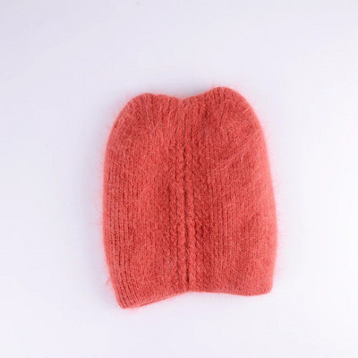 Siltas, jaukas ziemas trikotāžas cepures sievietēm Ikdienišķas Mīkstas Siltas Angolas Truša kažokādas Beanie cepures glris dāmai Bonnet Gorros
