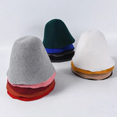 Sieviešu klasiskā Cloche Bucket Filca cepure Rudens Ziemas Vilna Filca konusa Cloche Hood Millinery Amatniecības cepures Fascinators Bloks Pamatne