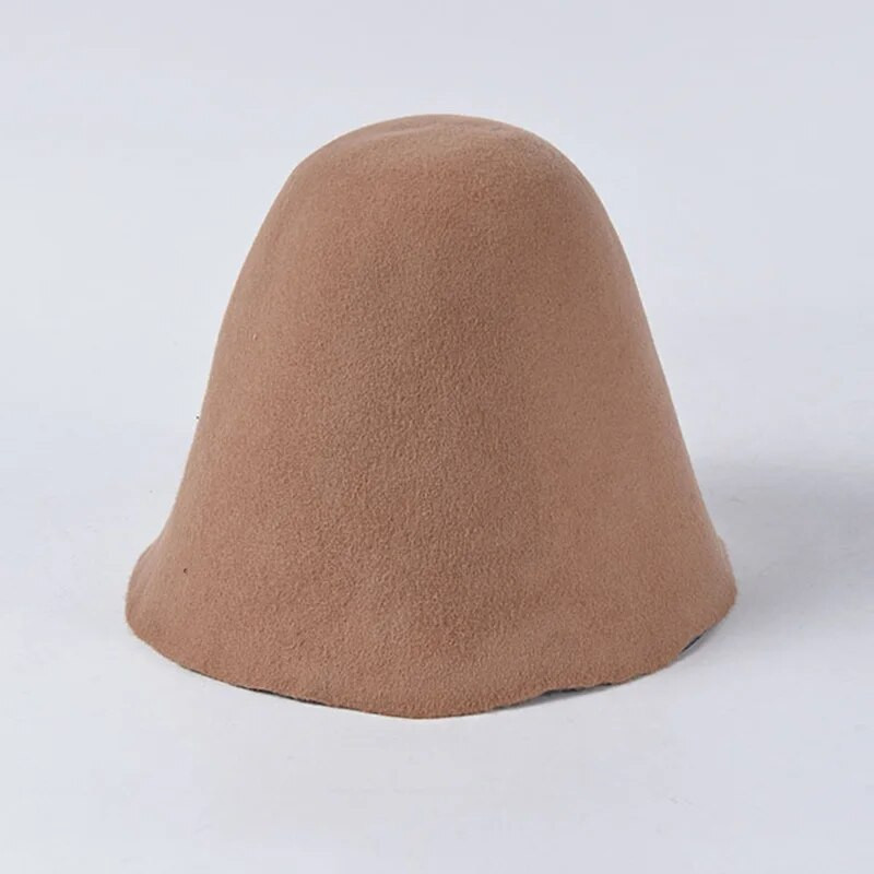 Sieviešu klasiskā Cloche Bucket Filca cepure Rudens Ziemas Vilna Filca konusa Cloche Hood Millinery Amatniecības cepures Fascinators Bloks Pamatne