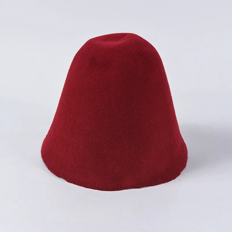 Sieviešu klasiskā Cloche Bucket Filca cepure Rudens Ziemas Vilna Filca konusa Cloche Hood Millinery Amatniecības cepures Fascinators Bloks Pamatne