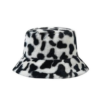 Ziedu plīša kausa cepure sievietēm Mākslīgās kažokādas Zvejnieka cepure Ziemas Bieza Silta Panamas Cepures Mīksta Samtaina Pūkaina Basin Cepure Ziedu Pārsegs