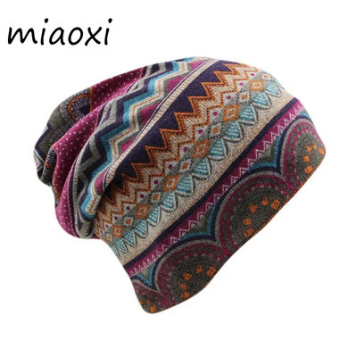 Miaoxi New Women Beanies Skullies Lady Fashion Υψηλής ποιότητας χιπ χοπ λουλουδάτο χειμωνιάτικο κασκόλ Κασκόλ για ενήλικες Φθινοπωρινό καπέλο από πολυεστέρα