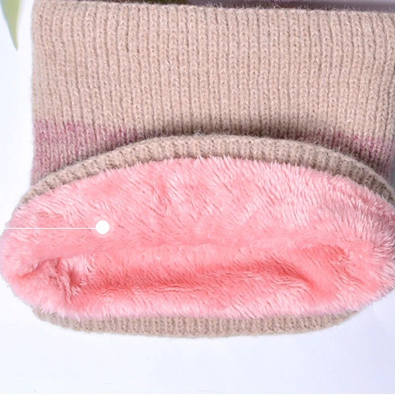 Divdaļīgs komplekts Modes Sieviešu trikotāžas Cepures Šalle Cepures Kakls Siltāks Galvaskausa Cepure Bieza Kažokāda Sieviešu Meiteņu Ziemas Cepure Maska Šalle