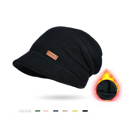 Talvine kootud naiste müts pluss sametfliisist voodriga nokamüts Paks soe kott visiiridega vabaaja laia äärega pesapallimüts