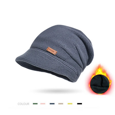 Talvine kootud naiste müts pluss sametfliisist voodriga nokamüts Paks soe kott visiiridega vabaaja laia äärega pesapallimüts