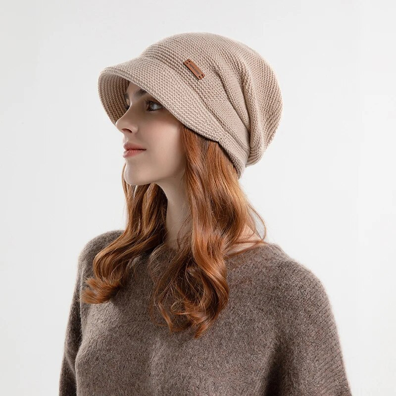 Talvine kootud naiste müts pluss sametfliisist voodriga nokamüts Paks soe kott visiiridega vabaaja laia äärega pesapallimüts