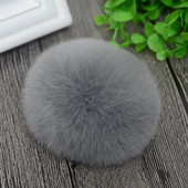 8 εκ. Nature Γνήσιο Rex Γούνα Κουνέλι Μπάλα Pom Pom Fluffy DIY Χειμερινό καπέλο Skullies Beanies Πλεκτό καπάκι Pompom DEF001-γκρι