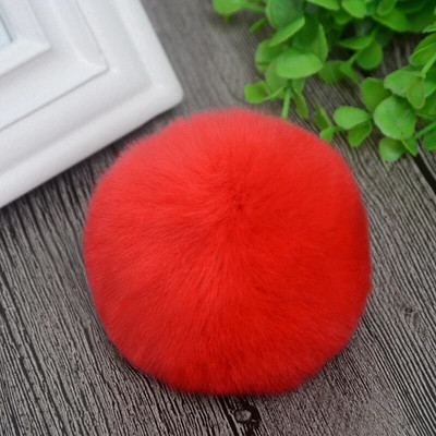 8 εκ. Nature Γνήσιο Rex Γούνα Κουνέλι Μπάλα Pom Pom Fluffy DIY Χειμερινό καπέλο Skullies Beanies Πλεκτό καπάκι Pompom DEF001-γκρι