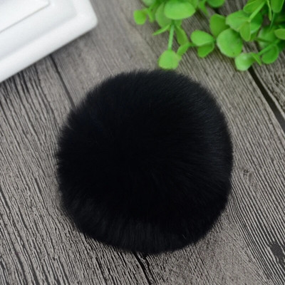 8 εκ. Nature Γνήσιο Rex Γούνα Κουνέλι Μπάλα Pom Pom Fluffy DIY Χειμερινό καπέλο Skullies Beanies Πλεκτό καπάκι Pompom DEF001-γκρι