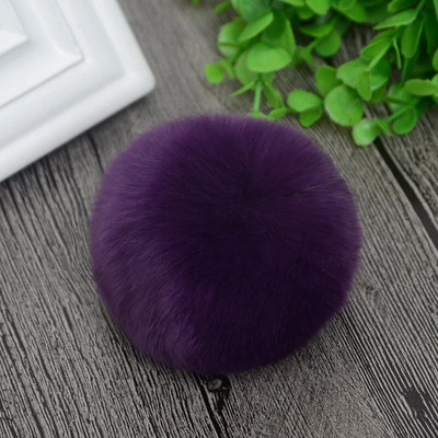 8 εκ. Nature Γνήσιο Rex Γούνα Κουνέλι Μπάλα Pom Pom Fluffy DIY Χειμερινό καπέλο Skullies Beanies Πλεκτό καπάκι Pompom DEF001-γκρι