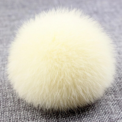 8 εκ. Nature Γνήσιο Rex Γούνα Κουνέλι Μπάλα Pom Pom Fluffy DIY Χειμερινό καπέλο Skullies Beanies Πλεκτό καπάκι Pompom DEF001-γκρι