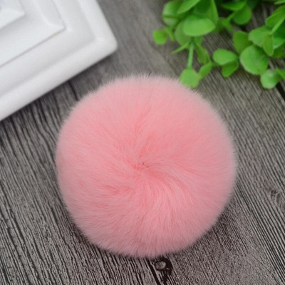 8 εκ. Nature Γνήσιο Rex Γούνα Κουνέλι Μπάλα Pom Pom Fluffy DIY Χειμερινό καπέλο Skullies Beanies Πλεκτό καπάκι Pompom DEF001-γκρι